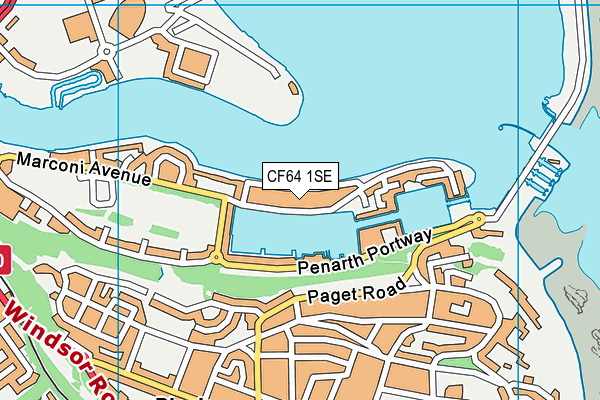 CF64 1SE map - OS VectorMap District (Ordnance Survey)