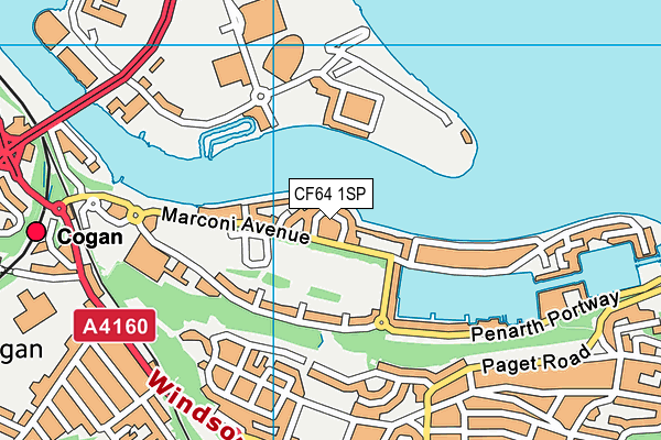 CF64 1SP map - OS VectorMap District (Ordnance Survey)