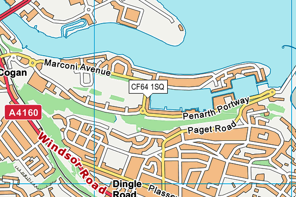 CF64 1SQ map - OS VectorMap District (Ordnance Survey)