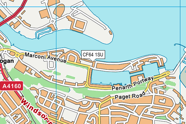 CF64 1SU map - OS VectorMap District (Ordnance Survey)