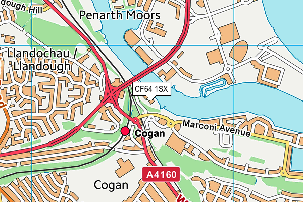 CF64 1SX map - OS VectorMap District (Ordnance Survey)