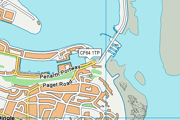 CF64 1TP map - OS VectorMap District (Ordnance Survey)