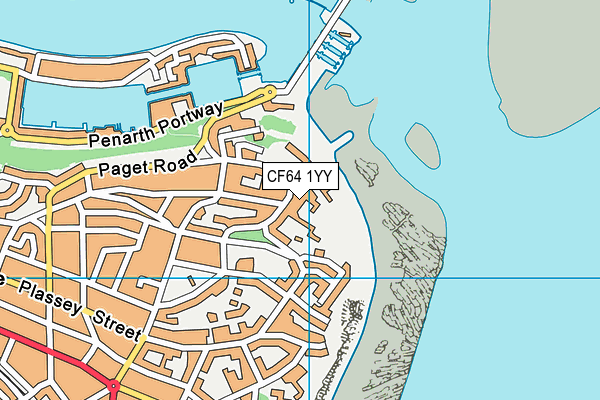 Headlands School map (CF64 1YY) - OS VectorMap District (Ordnance Survey)