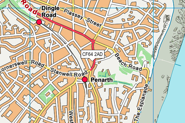 CF64 2AD map - OS VectorMap District (Ordnance Survey)