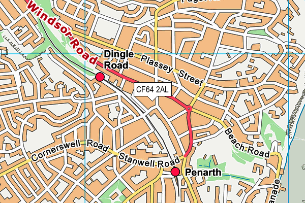 CF64 2AL map - OS VectorMap District (Ordnance Survey)