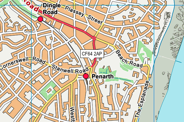 CF64 2AP map - OS VectorMap District (Ordnance Survey)