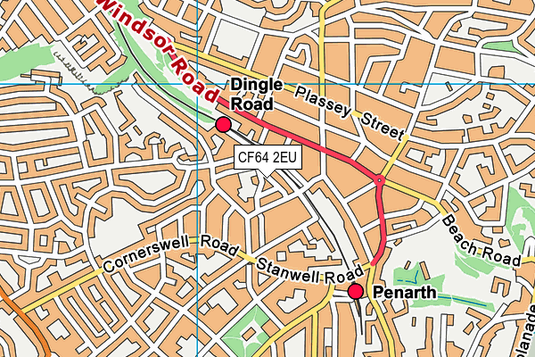 CF64 2EU map - OS VectorMap District (Ordnance Survey)