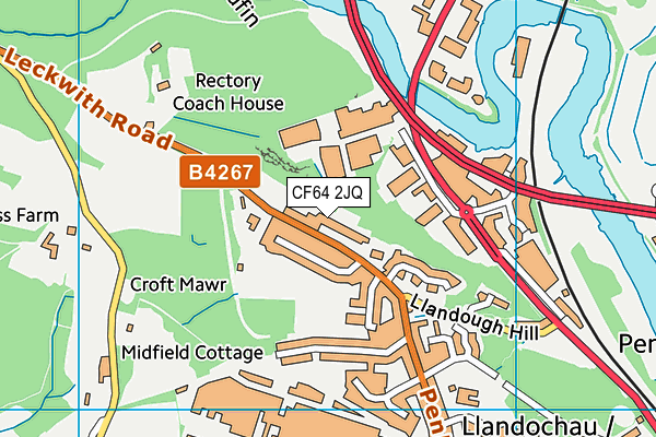 CF64 2JQ map - OS VectorMap District (Ordnance Survey)