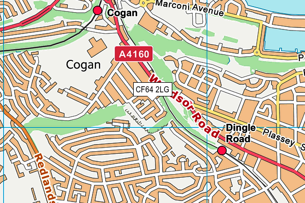 CF64 2LG map - OS VectorMap District (Ordnance Survey)