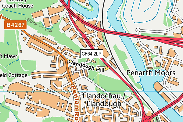 CF64 2LP map - OS VectorMap District (Ordnance Survey)