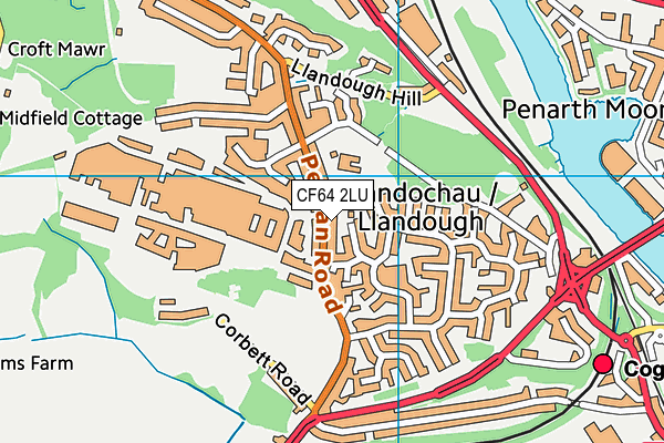 CF64 2LU map - OS VectorMap District (Ordnance Survey)