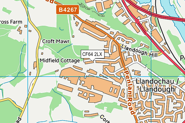CF64 2LX map - OS VectorMap District (Ordnance Survey)