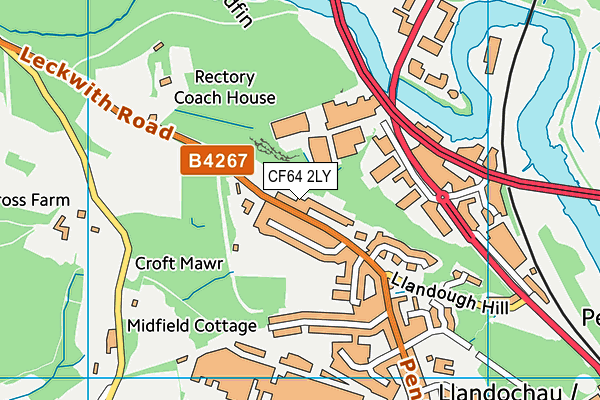 CF64 2LY map - OS VectorMap District (Ordnance Survey)