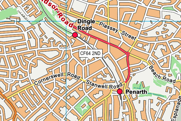 CF64 2ND map - OS VectorMap District (Ordnance Survey)