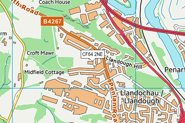 CF64 2NE map - OS VectorMap District (Ordnance Survey)