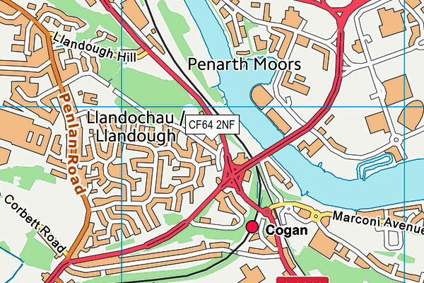 CF64 2NF map - OS VectorMap District (Ordnance Survey)