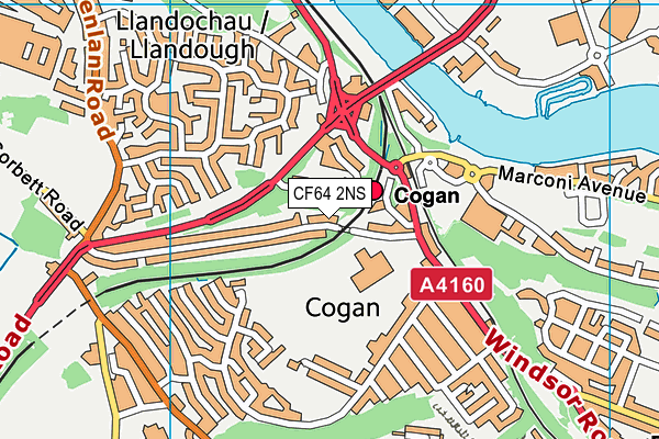 CF64 2NS map - OS VectorMap District (Ordnance Survey)