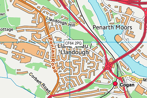 CF64 2PQ map - OS VectorMap District (Ordnance Survey)