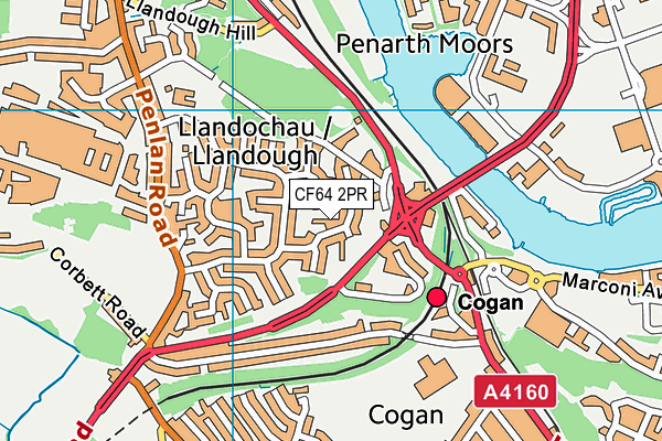 CF64 2PR map - OS VectorMap District (Ordnance Survey)