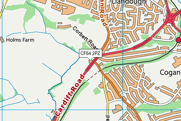 CF64 2PZ map - OS VectorMap District (Ordnance Survey)