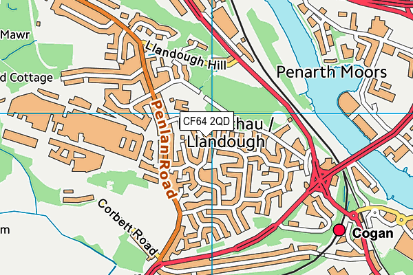 Llandough Primary map (CF64 2QD) - OS VectorMap District (Ordnance Survey)