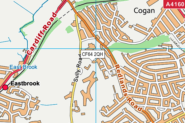 CF64 2QH map - OS VectorMap District (Ordnance Survey)