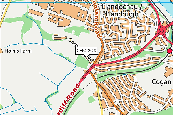 CF64 2QX map - OS VectorMap District (Ordnance Survey)