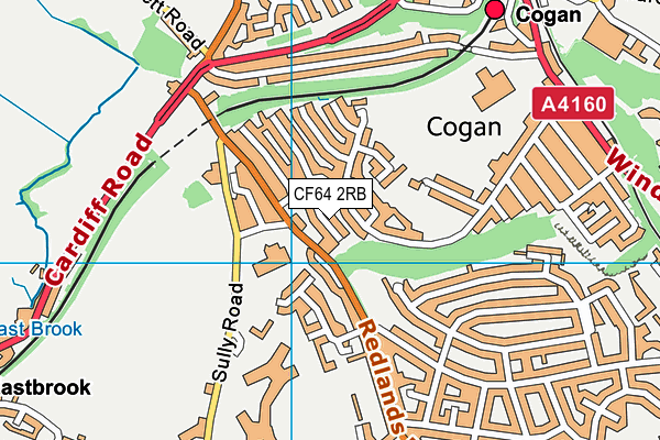 CF64 2RB map - OS VectorMap District (Ordnance Survey)