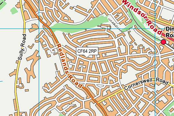 CF64 2RP map - OS VectorMap District (Ordnance Survey)