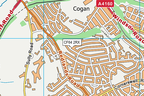 CF64 2RX map - OS VectorMap District (Ordnance Survey)