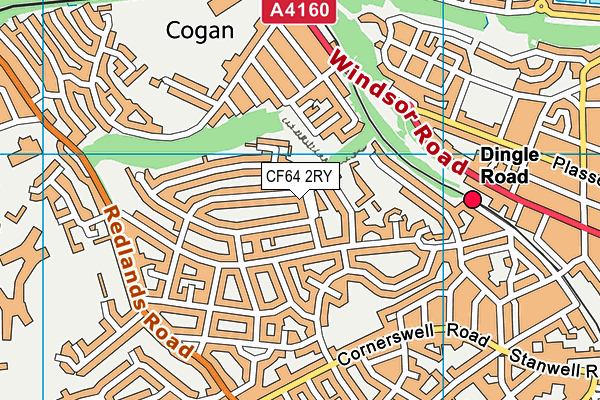 CF64 2RY map - OS VectorMap District (Ordnance Survey)