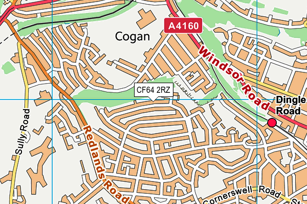 CF64 2RZ map - OS VectorMap District (Ordnance Survey)