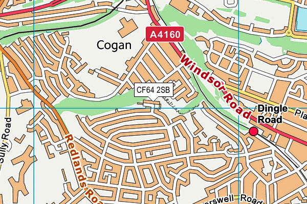 CF64 2SB map - OS VectorMap District (Ordnance Survey)