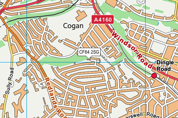 CF64 2SG map - OS VectorMap District (Ordnance Survey)