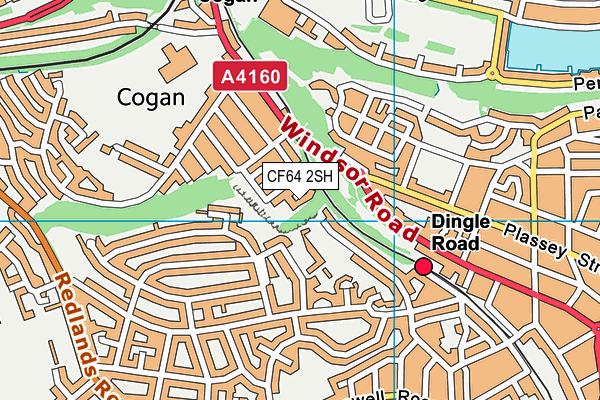 CF64 2SH map - OS VectorMap District (Ordnance Survey)