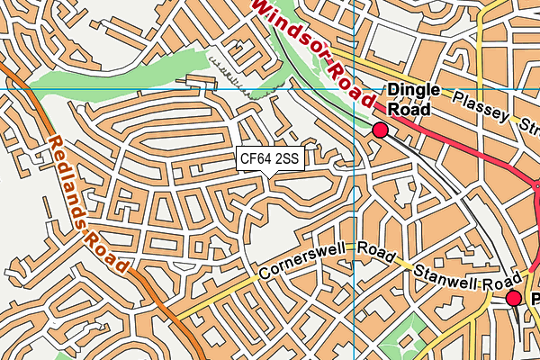 CF64 2SS map - OS VectorMap District (Ordnance Survey)