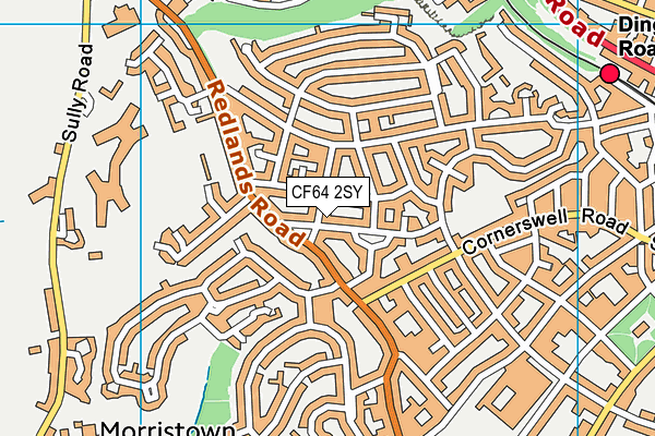 CF64 2SY map - OS VectorMap District (Ordnance Survey)