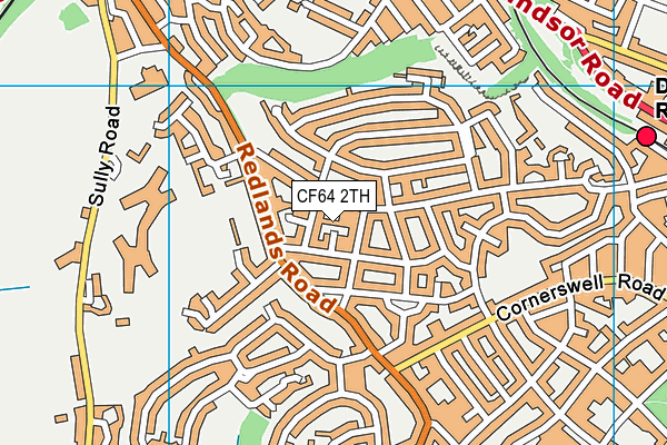 CF64 2TH map - OS VectorMap District (Ordnance Survey)