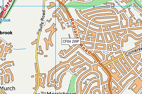 CF64 2WP map - OS VectorMap District (Ordnance Survey)