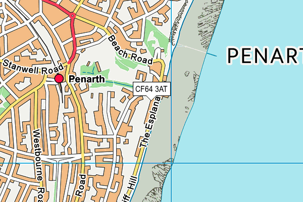 CF64 3AT map - OS VectorMap District (Ordnance Survey)