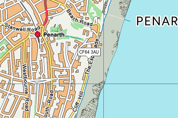 CF64 3AU map - OS VectorMap District (Ordnance Survey)