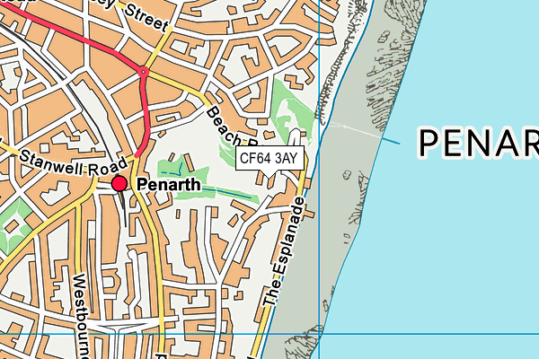 CF64 3AY map - OS VectorMap District (Ordnance Survey)