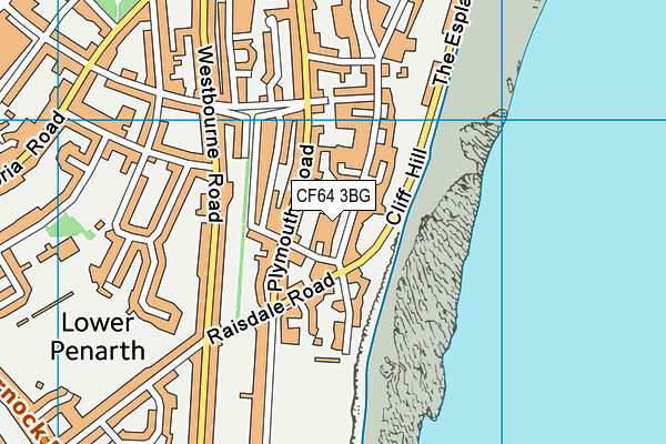 CF64 3BG map - OS VectorMap District (Ordnance Survey)
