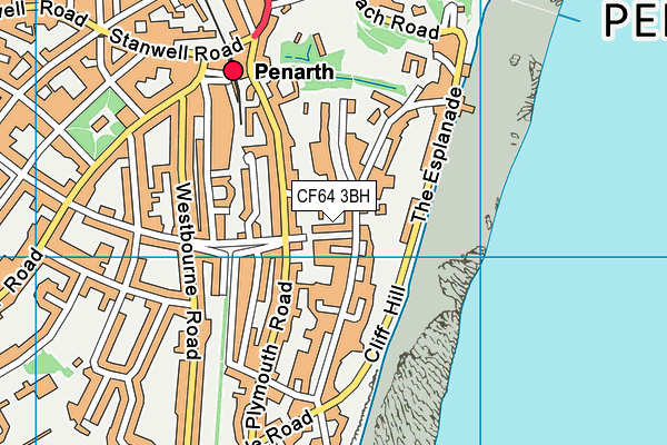 CF64 3BH map - OS VectorMap District (Ordnance Survey)