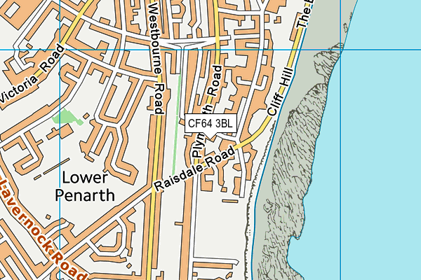 CF64 3BL map - OS VectorMap District (Ordnance Survey)
