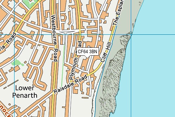 CF64 3BN map - OS VectorMap District (Ordnance Survey)