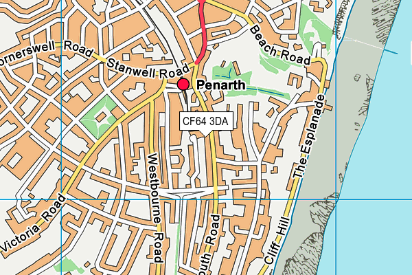 CF64 3DA map - OS VectorMap District (Ordnance Survey)