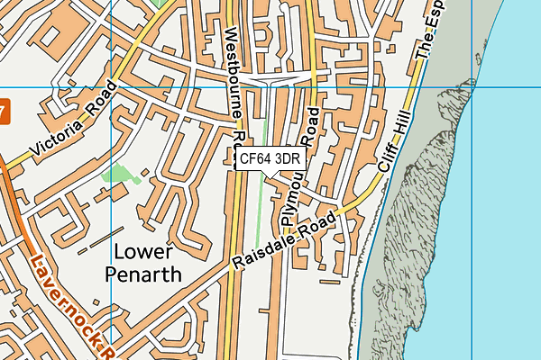 CF64 3DR map - OS VectorMap District (Ordnance Survey)