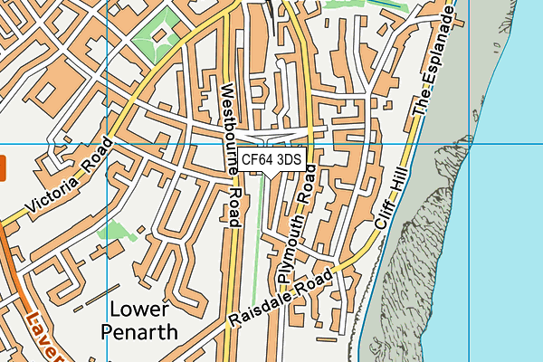 CF64 3DS map - OS VectorMap District (Ordnance Survey)