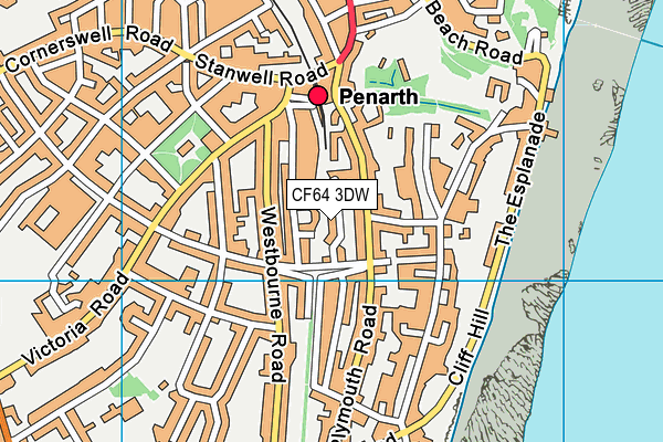 CF64 3DW map - OS VectorMap District (Ordnance Survey)